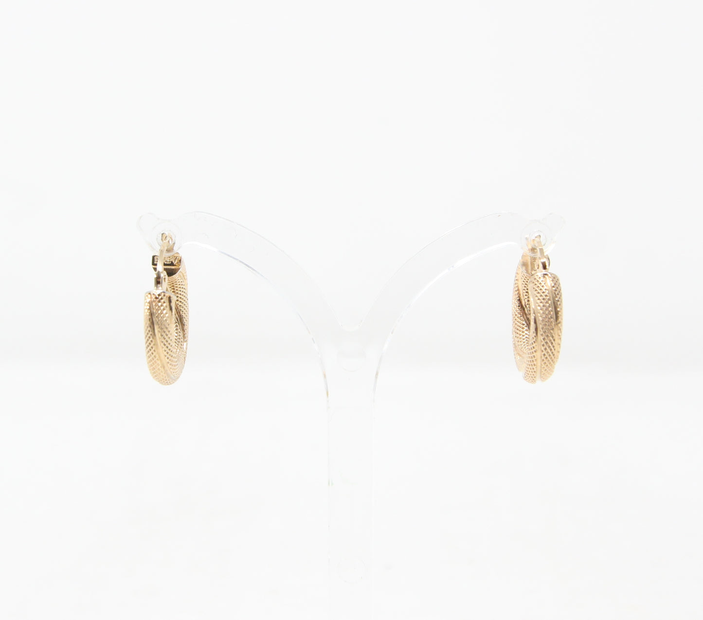 Vintage Unoaerre Hallmarked Solid 9ct 9k Gold Honeycomb Chunky Hoop Earrings Hoops