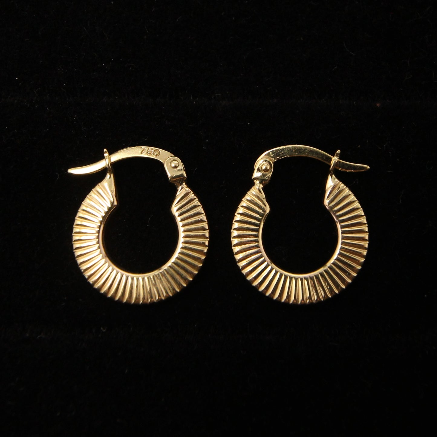 Vintage Hallmarked Solid 18ct 18k Gold Tri Colour Reversible Hoop Earrings Hoops