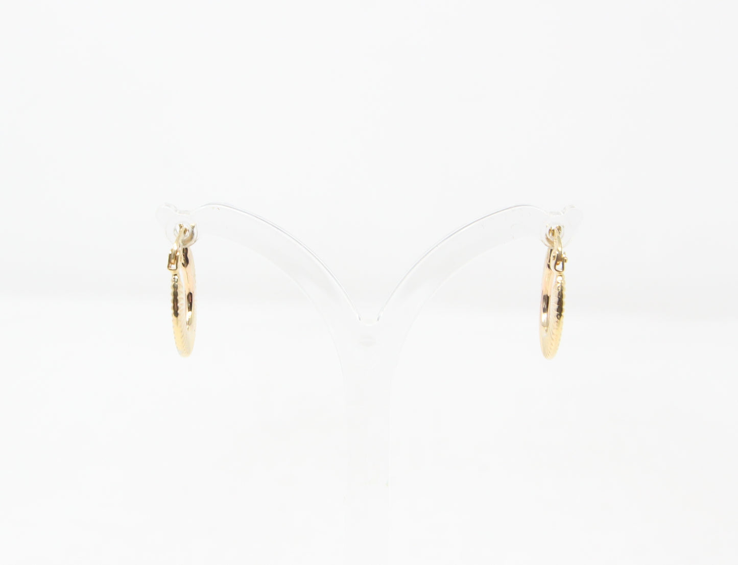 Vintage Hallmarked Solid 18ct 18k Gold Tri Colour Reversible Hoop Earrings Hoops