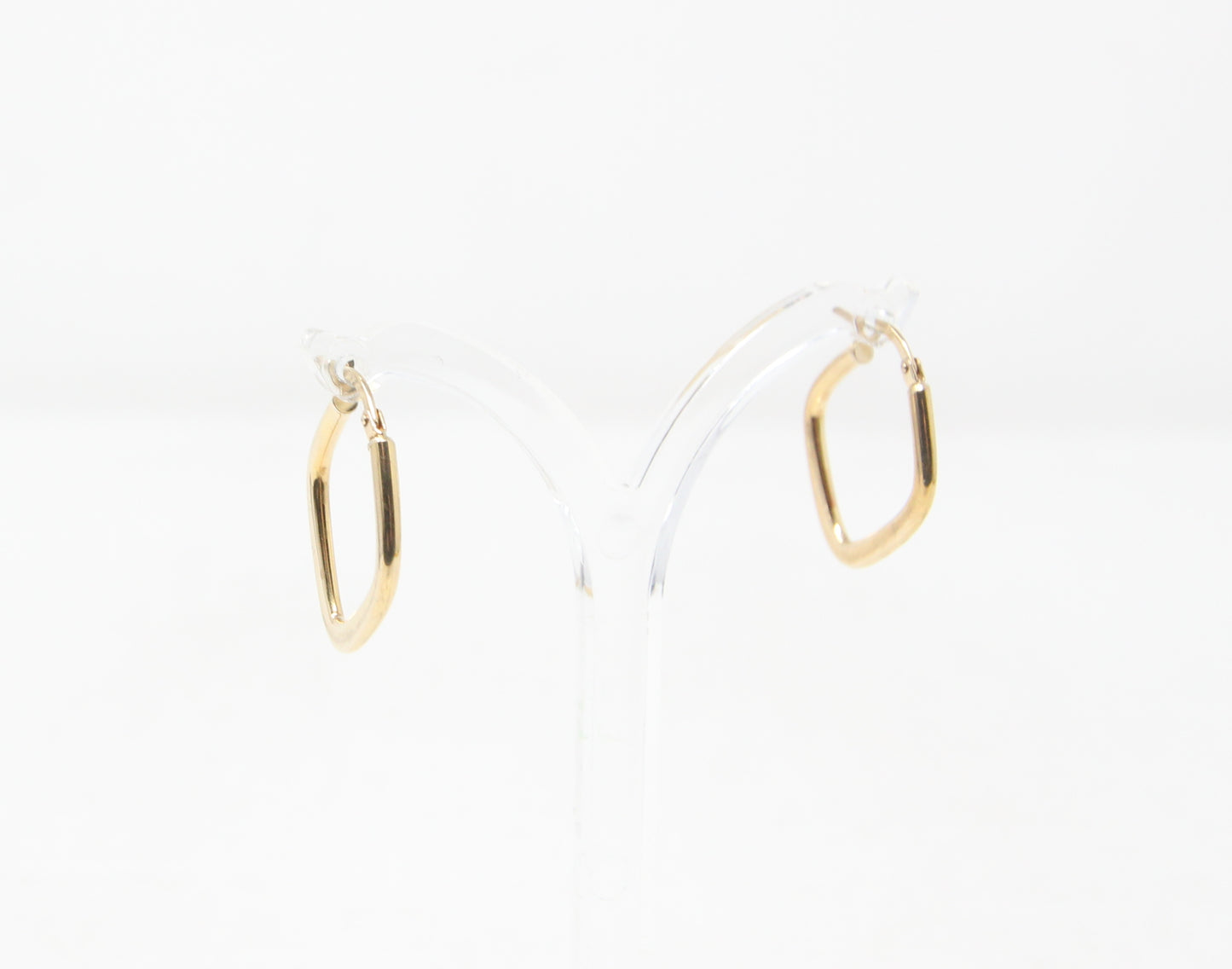 Vintage Italy Hallmarked Solid 9ct 9k Gold Diamond Hoop Earrings Hoops