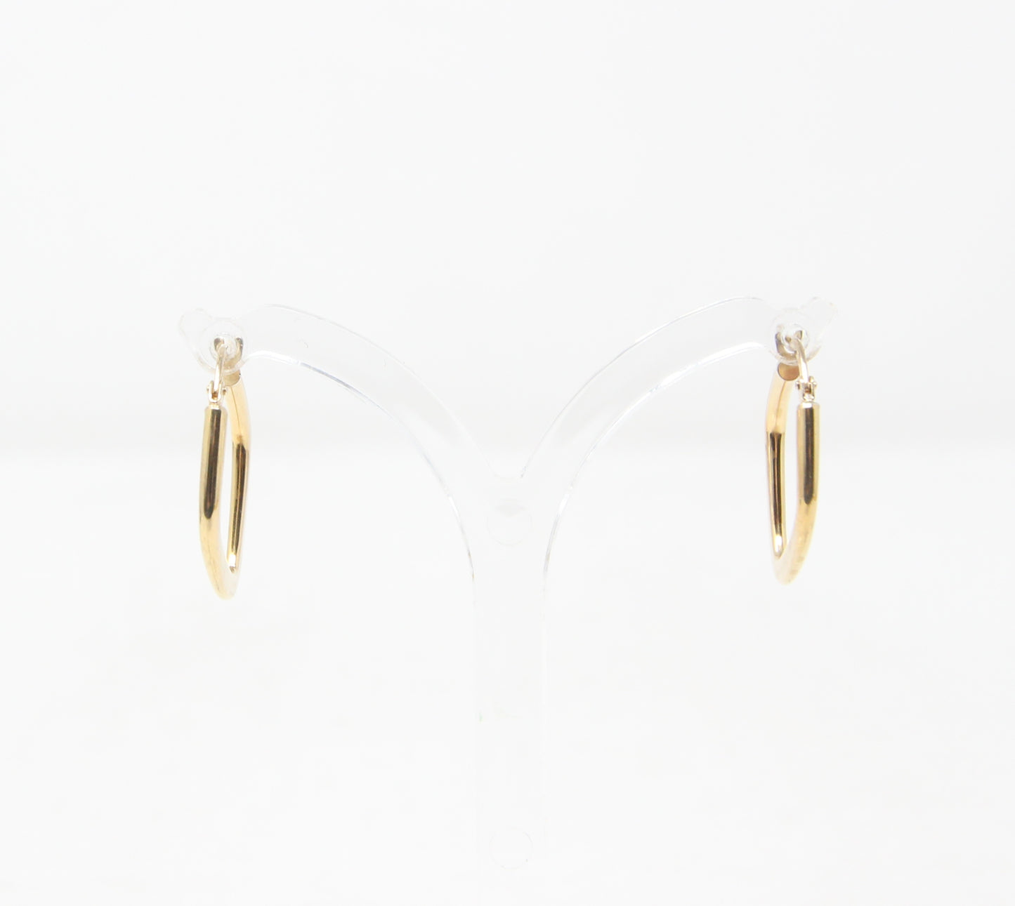 Vintage Italy Hallmarked Solid 9ct 9k Gold Diamond Hoop Earrings Hoops