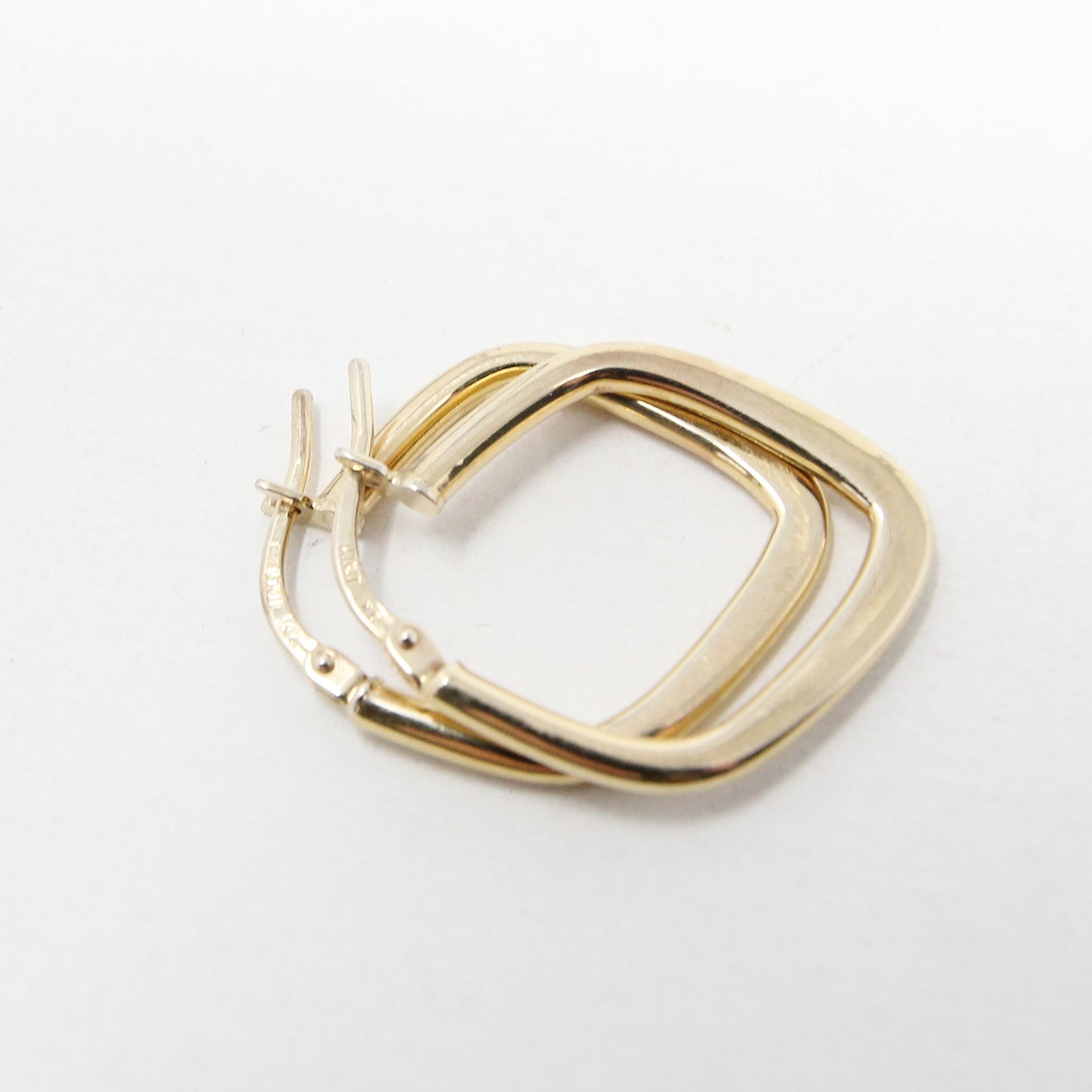 Vintage Italy Hallmarked Solid 9ct 9k Gold Diamond Hoop Earrings Hoops