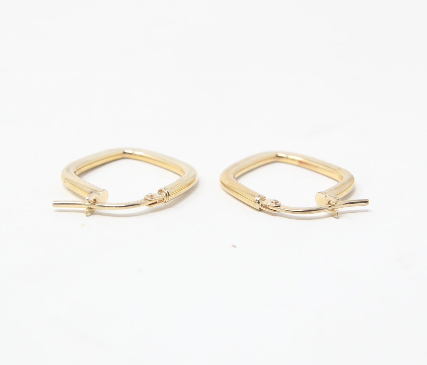 Vintage Italy Hallmarked Solid 9ct 9k Gold Diamond Hoop Earrings Hoops