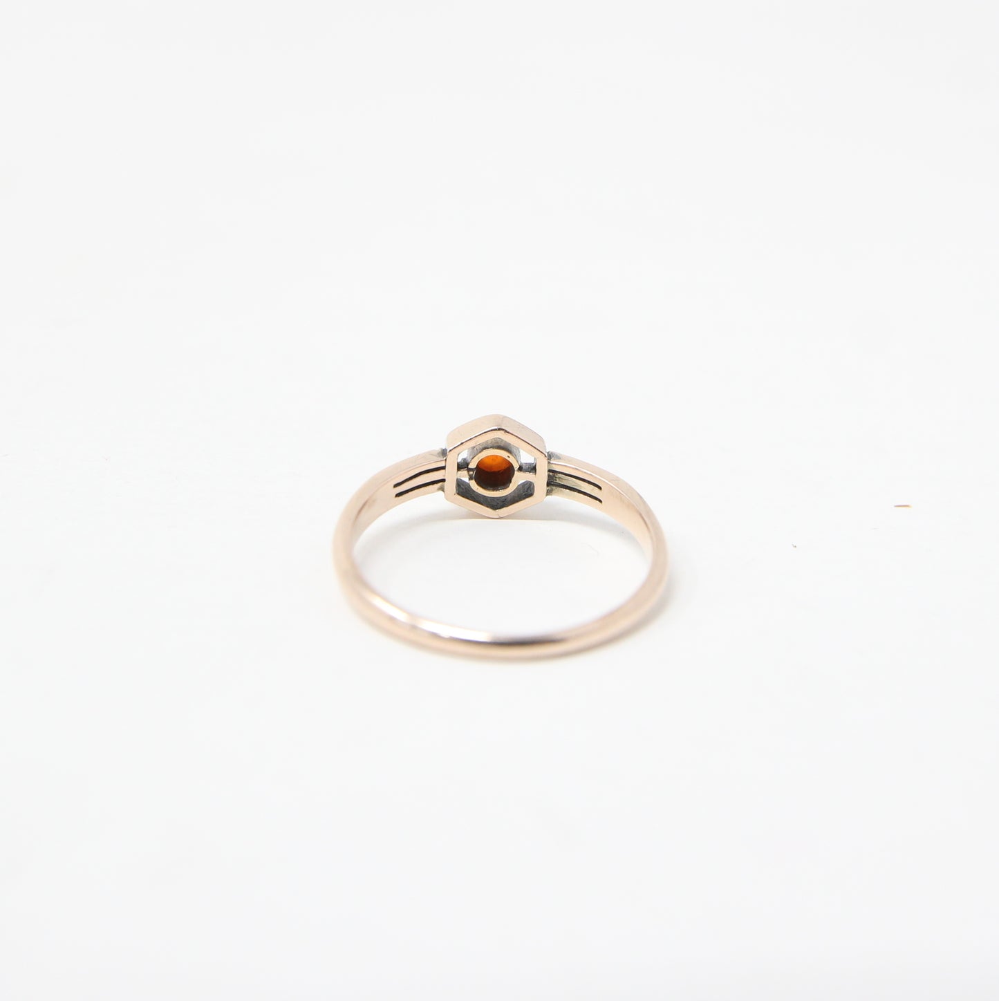 Antique Art Deco Solid 9ct 9k Gold Carnelian Target Ring Size M