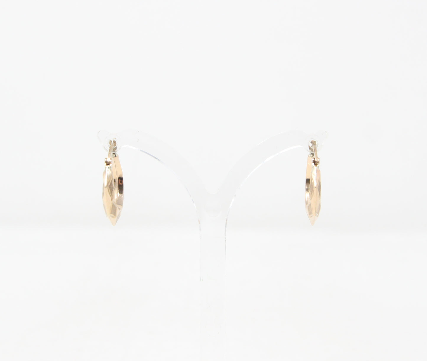 Vintage Hallmarked Solid 9ct 9k Gold Octagon Patterned Hoop Earrings Hoops