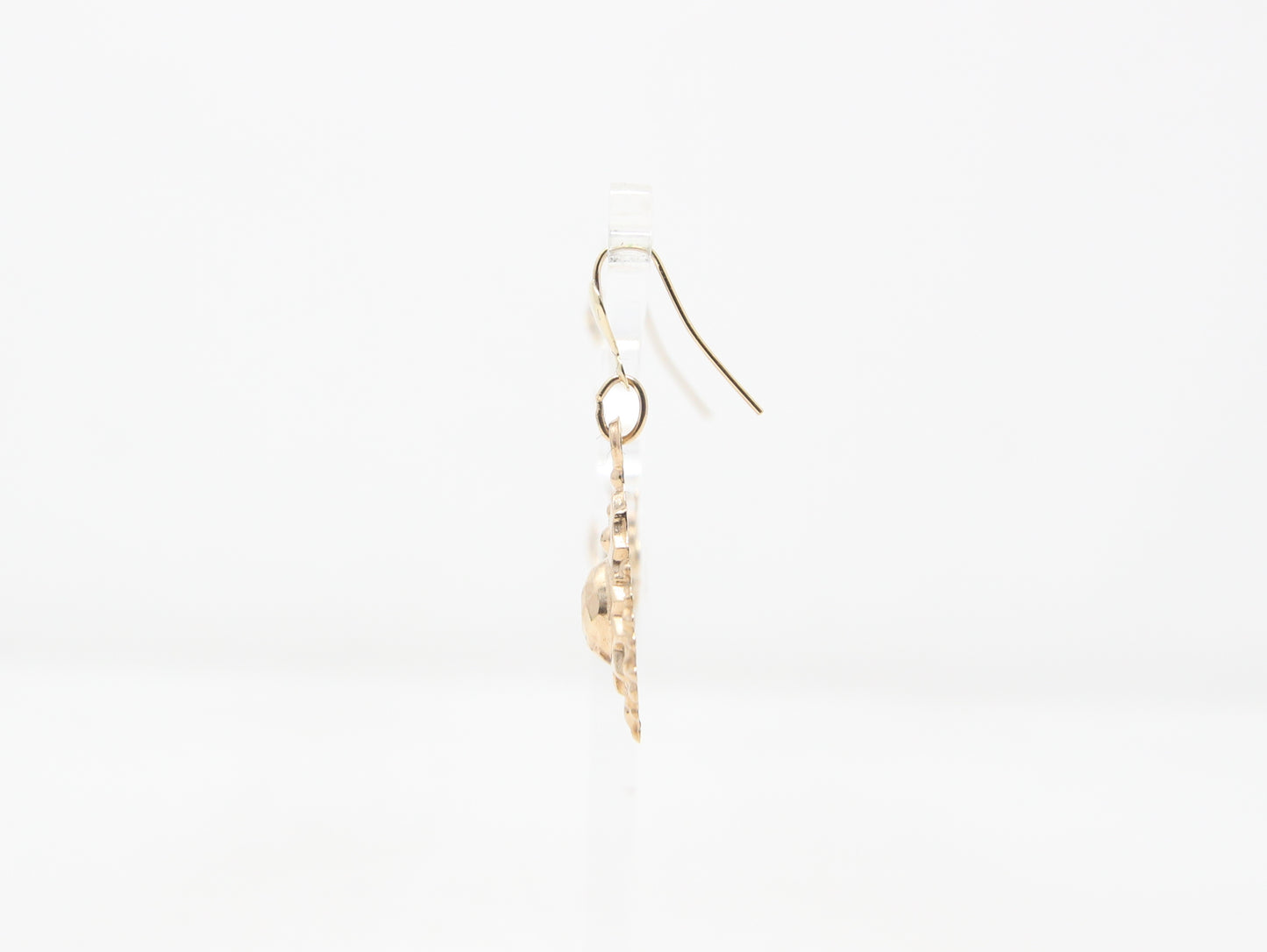 Vintage Solid 9ct 9k Gold Victorian Etruscan Style Hook Drop Earrings