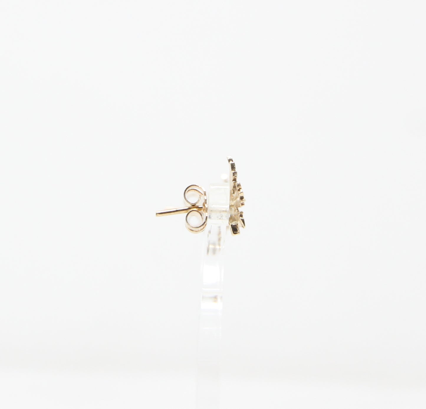 Vintage 1978 Hallmarked Solid 9ct 9k Gold Maple Leaf Stud Earrings