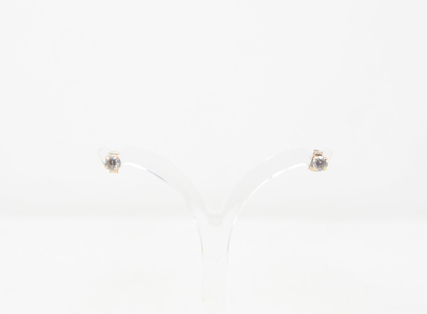 Vintage Hallmarked Solid 9ct 9k Gold Glass Crystal Stud Earrings