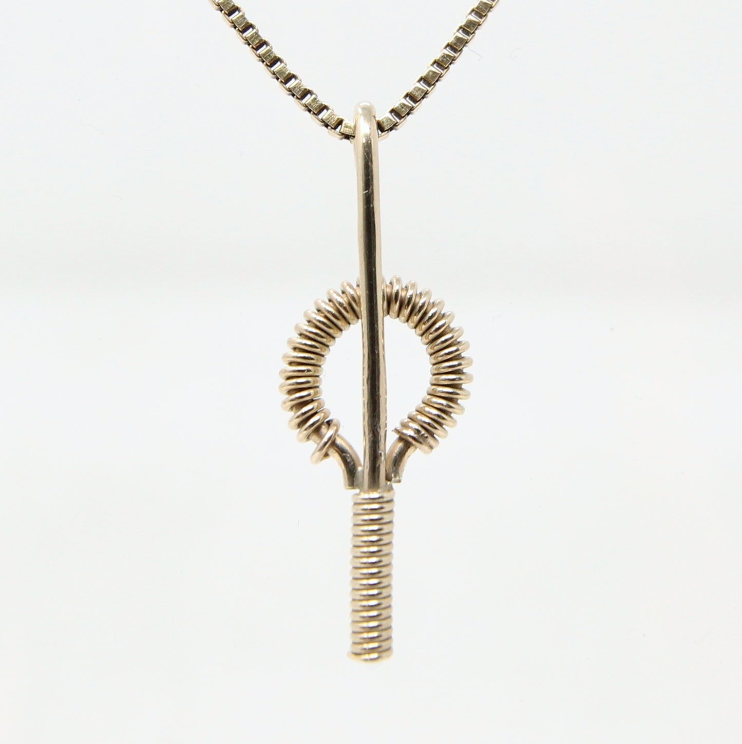 Vintage 1978 English Hallmarked Solid 9ct Gold Modernist Key Pendant