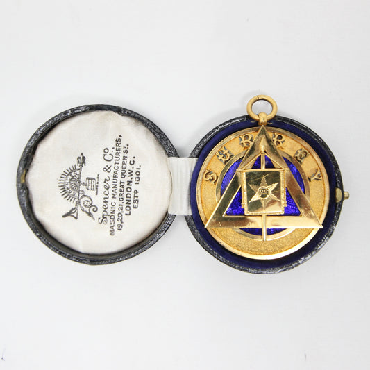 Antique Spencer & Co Masonic Masons Surrey Collar Jewel Ornament Medal Pendant in Box