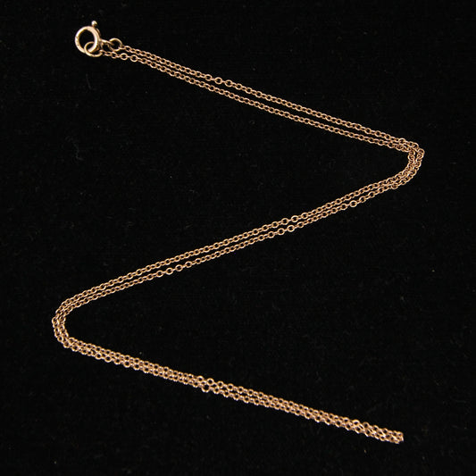 Early Vintage Hallmarked Solid 9ct 9k Gold Cable Belcher Chain Necklace 18.5''