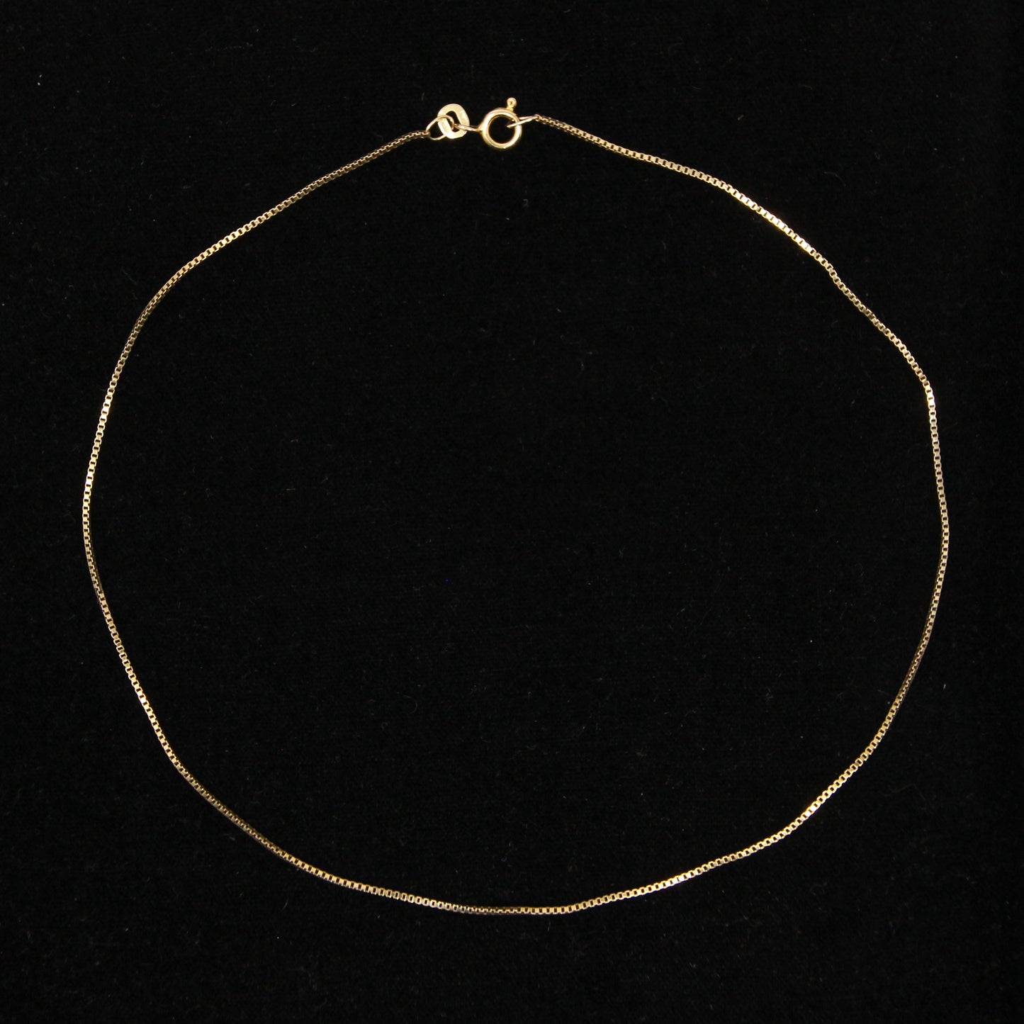 Vintage 1978 Hallmarked Solid 9ct 9k Gold Box Chain Necklace 14.5''