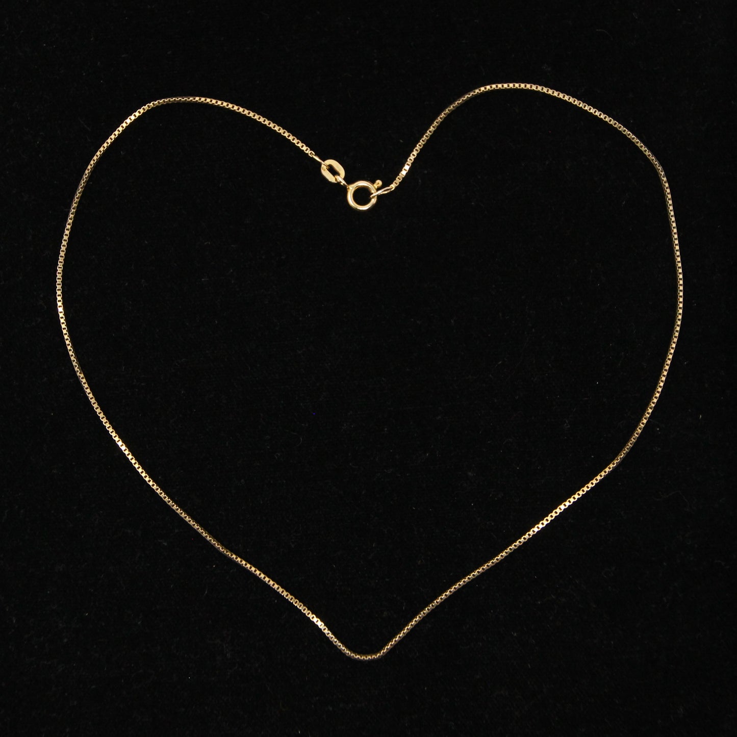 Vintage 1978 Hallmarked Solid 9ct 9k Gold Box Chain Necklace 14.5''