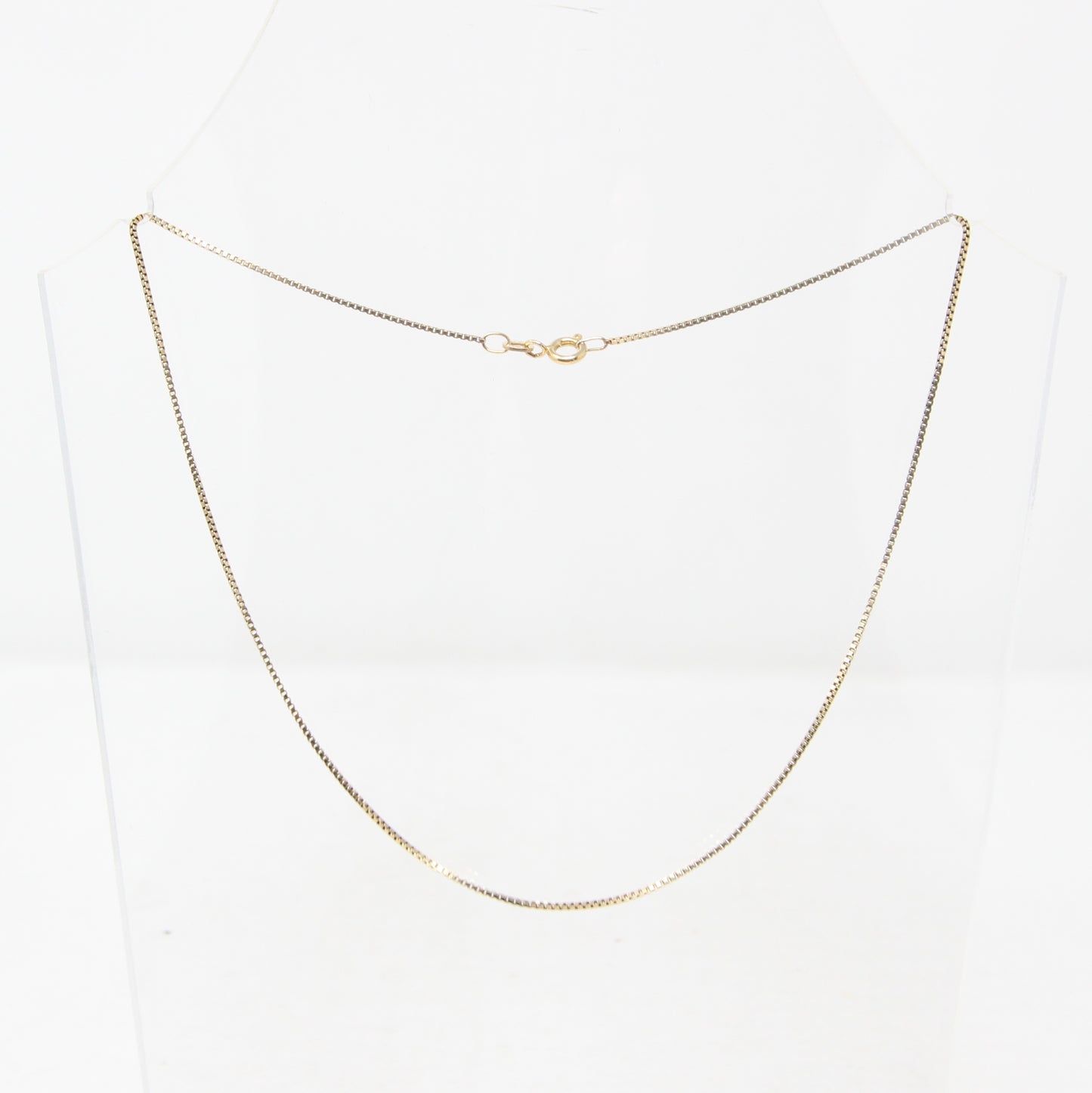 Vintage 1978 Hallmarked Solid 9ct 9k Gold Box Chain Necklace 14.5''