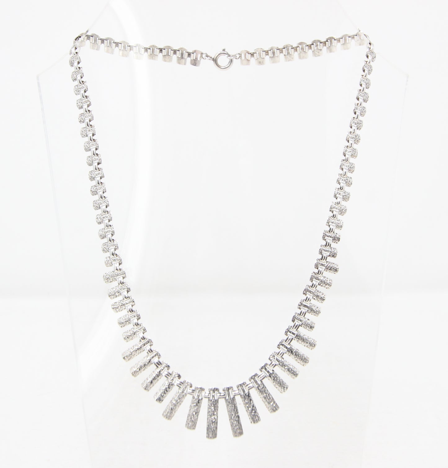 Vintage 1974 Hallmarked Solid Sterling Silver Cleopatra Chain Necklace 17''