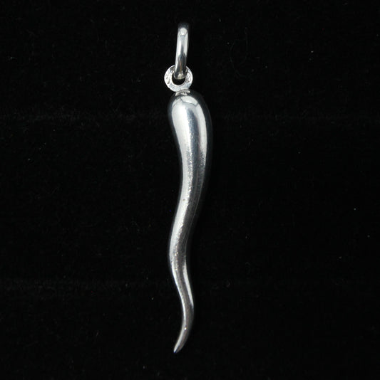 Vintage Unoaerre Hallmarked Large Solid Sterling Silver Horn of Plenty Cornucopia Amulet Pendant