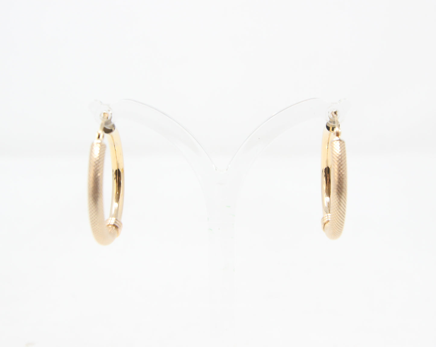 Vintage UnoAErre 1997 Hallmarked Solid 9ct 9k Gold Waffle Hoop Earrings Hoops 2.5g