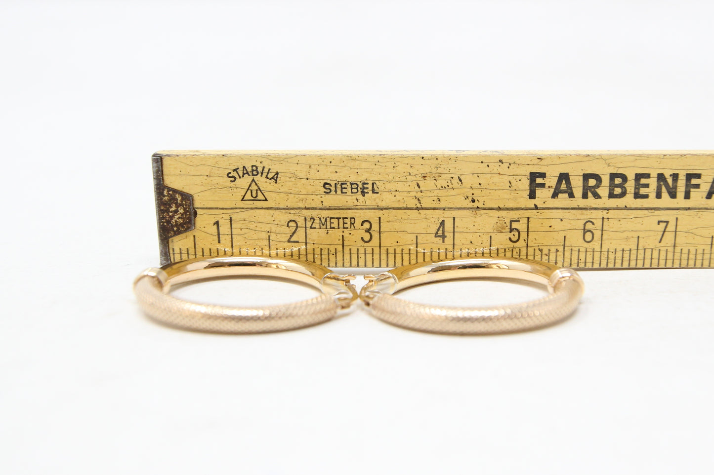 Vintage UnoAErre 1997 Hallmarked Solid 9ct 9k Gold Waffle Hoop Earrings Hoops 2.5g