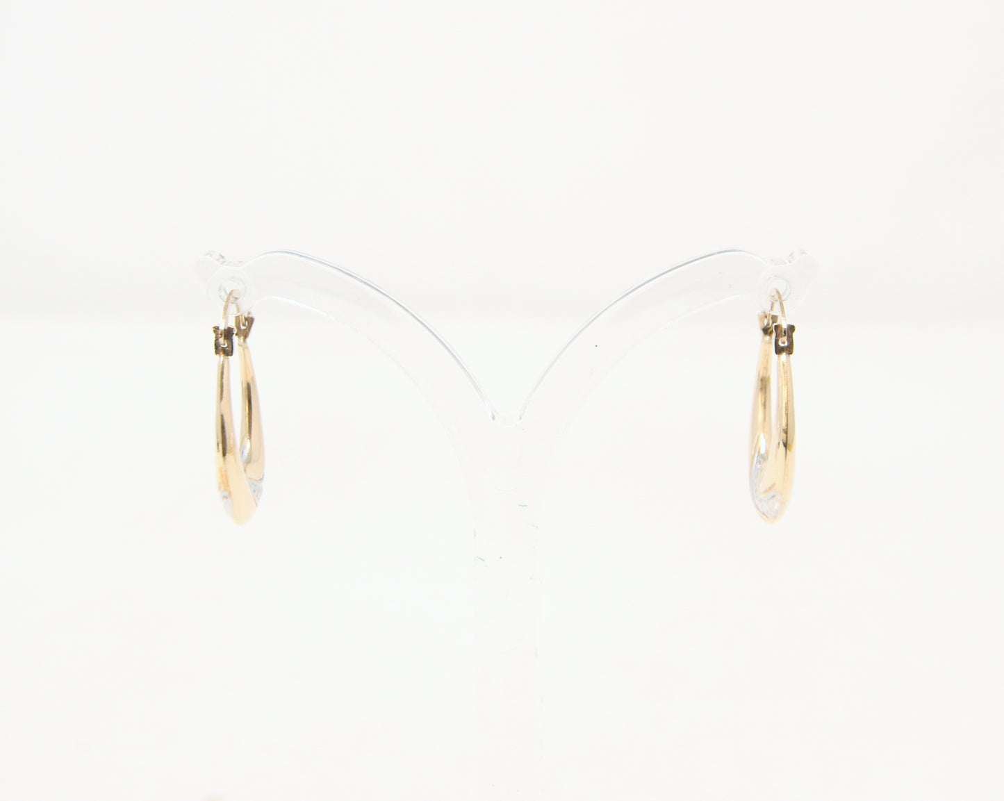 Vintage Hallmarked Solid 9ct 9k Gold Oval Hoop Earrings Hoops