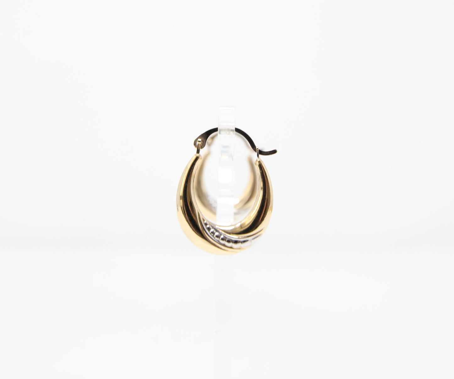 Vintage Hallmarked Solid 9ct 9k Gold Oval Hoop Earrings Hoops