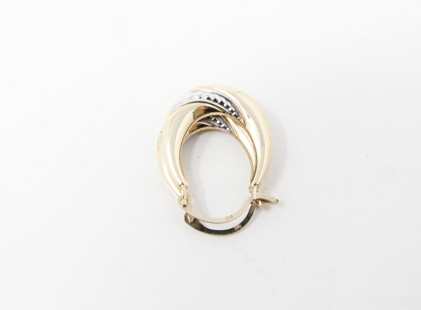 Vintage Hallmarked Solid 9ct 9k Gold Oval Hoop Earrings Hoops