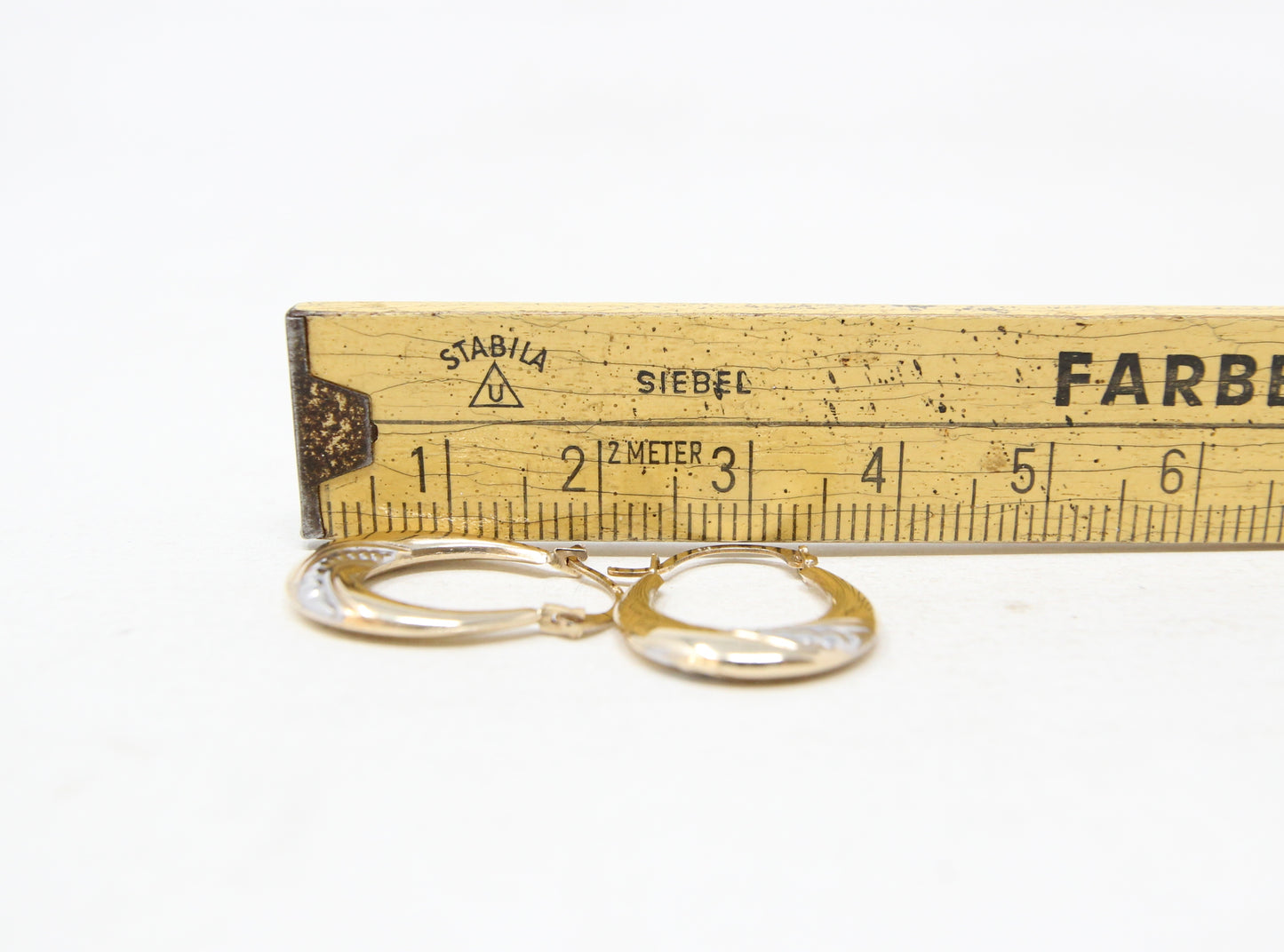 Vintage Hallmarked Solid 9ct 9k Gold Oval Hoop Earrings Hoops