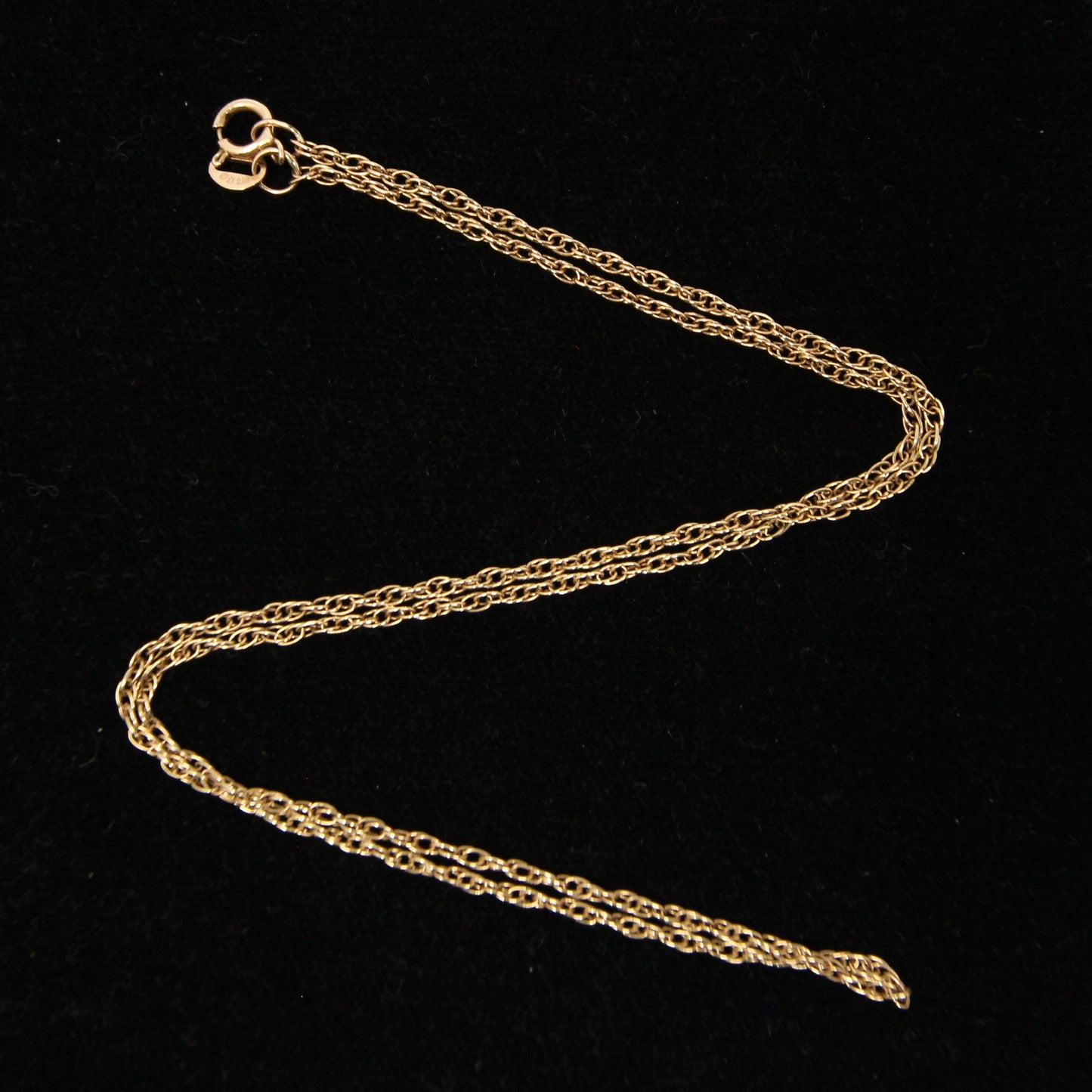 Vintage 1985 Hallmarked Solid 9ct 9k Gold Loose Rope Chain Necklace 16''