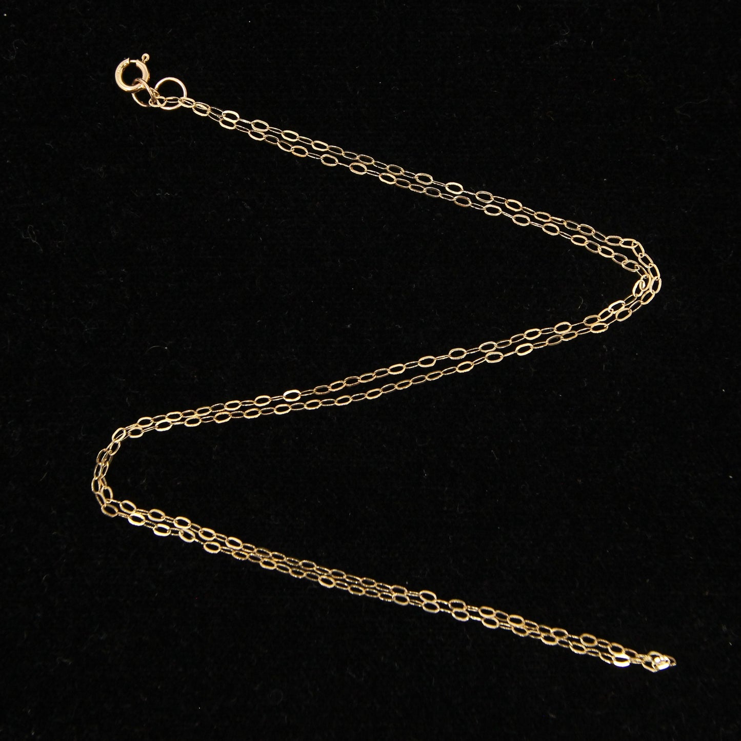 Vintage Hallmarked Solid 9ct 9k Gold Trace Belcher Chain Necklace 16''