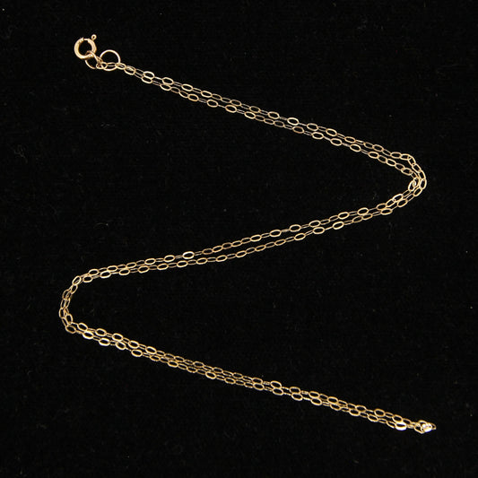 Vintage Hallmarked Solid 9ct 9k Gold Trace Belcher Chain Necklace 16''