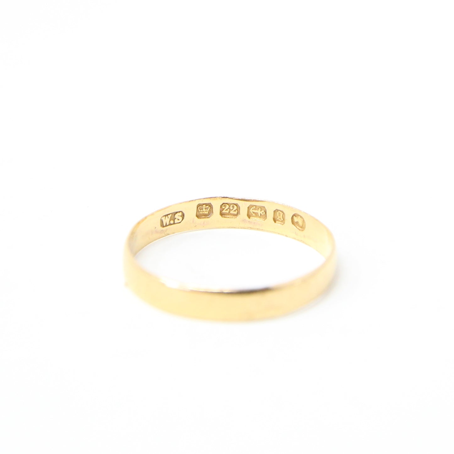 Antique Victorian 1881 Hallmarked Solid 22ct 22k Gold Wedding Stacker Band Ring Size M