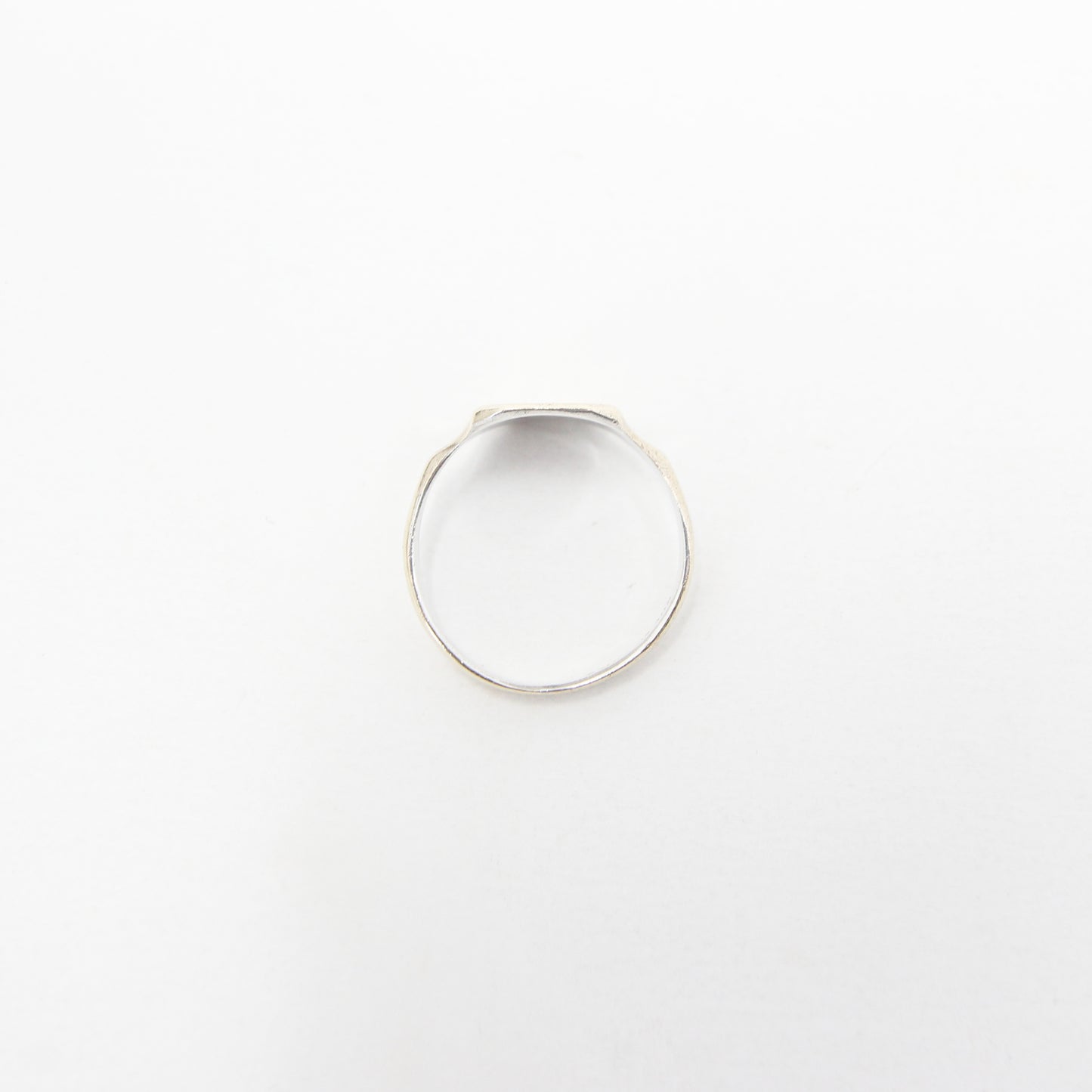 Antique Victorian Solid 9ct 9k Gold Silver Lined Monogram Signet Ring Size T