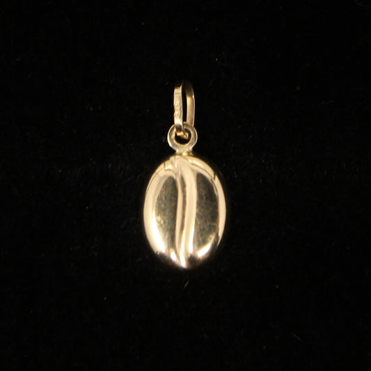 Vintage 1980's Hallmarked Solid 9ct 9k Gold Coffee Bean Pendant