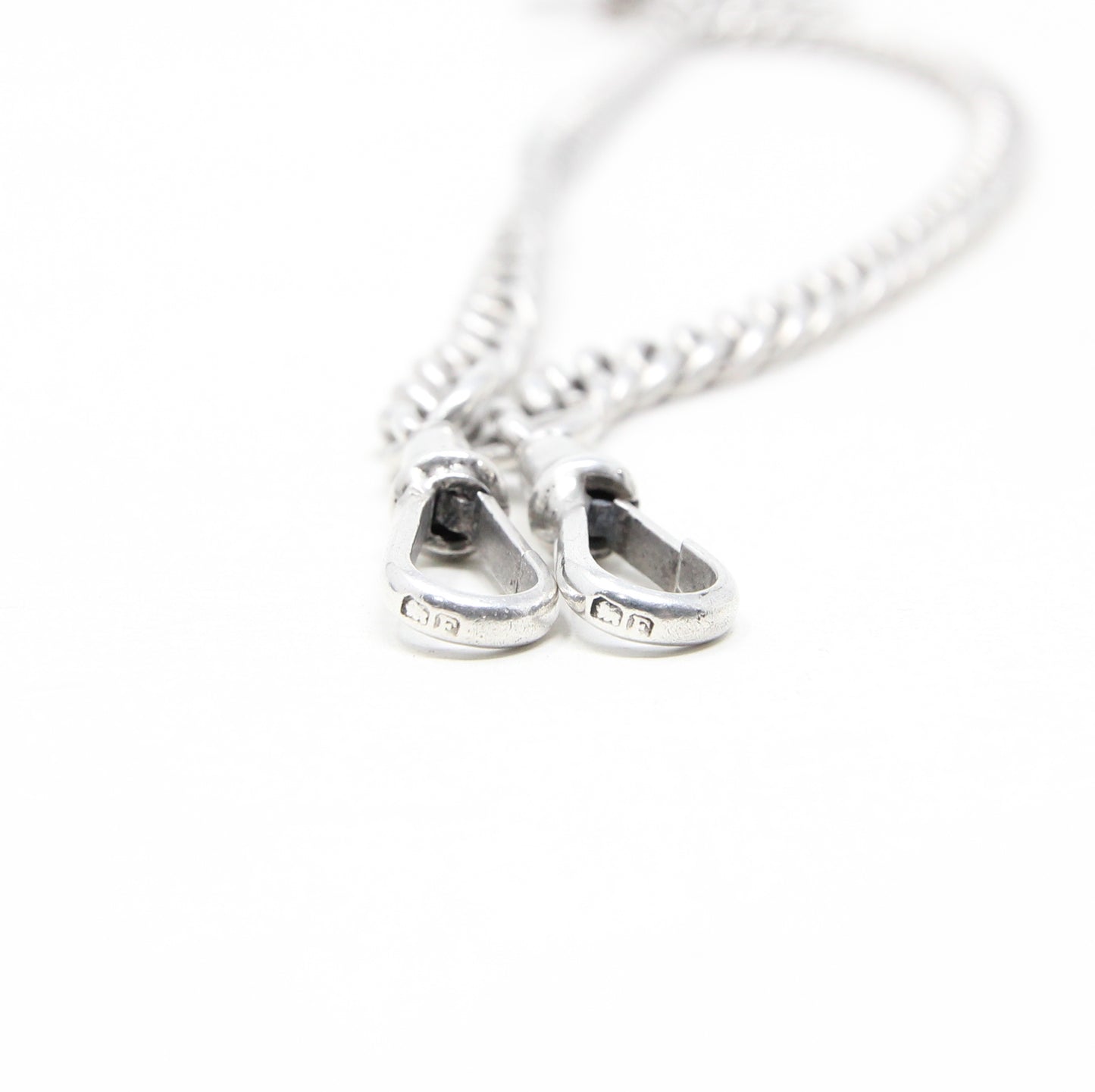 Antique 1889 Hallmarked Solid Sterling Silver Double Albert Curb Chain Star Fob 14.25'' 46g