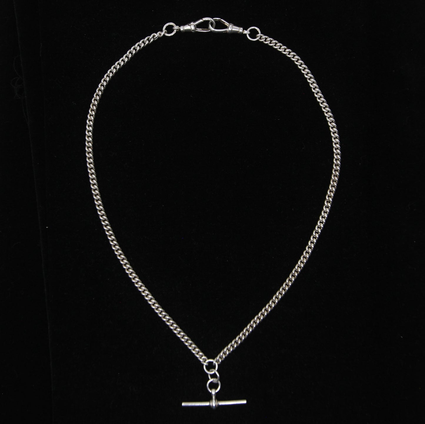 Vintage 1990 Hallmarked Solid Sterling Silver Double Albert Curb Chain Necklace 18.25''