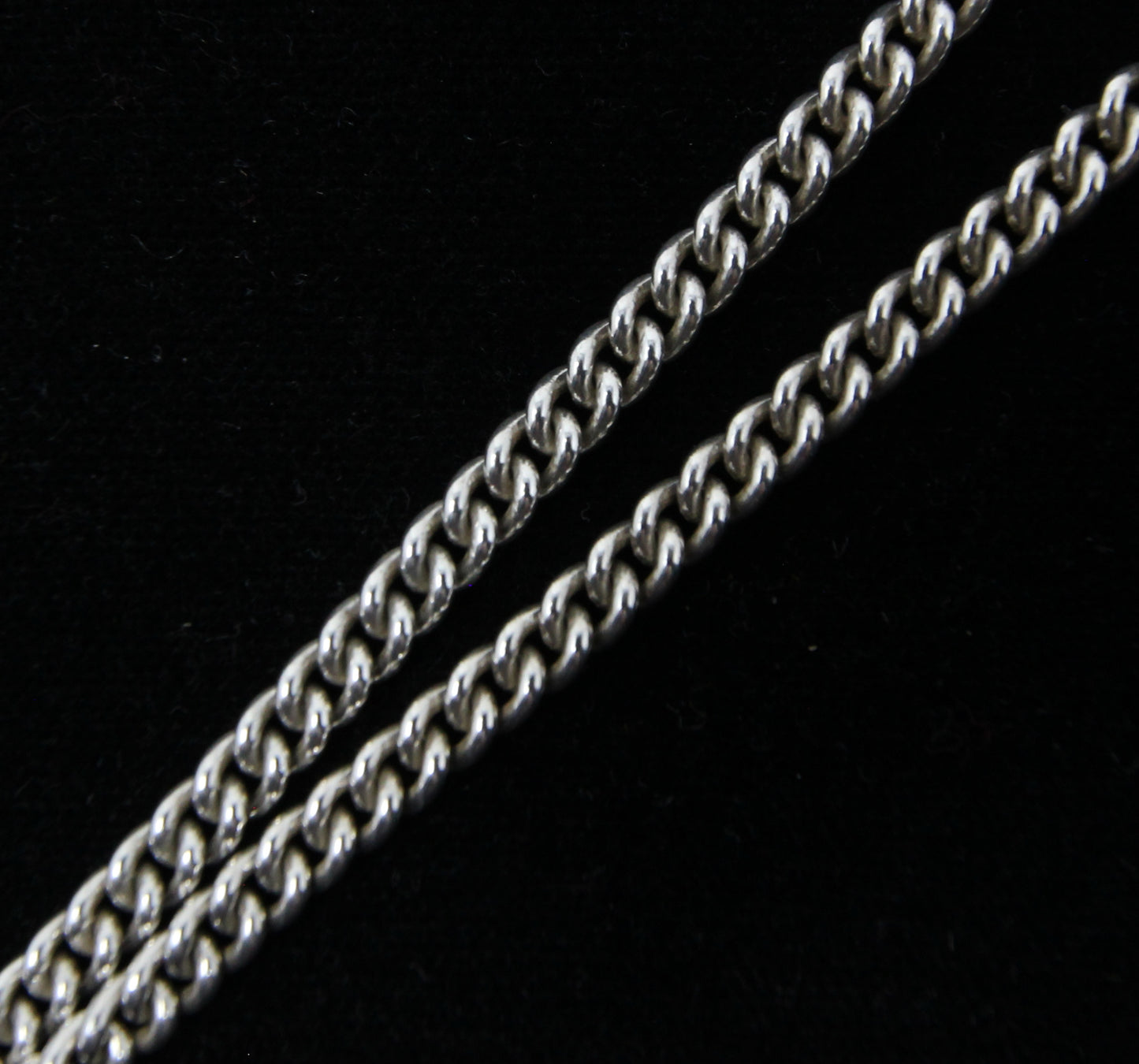 Vintage 1990 Hallmarked Solid Sterling Silver Double Albert Curb Chain Necklace 18.25''