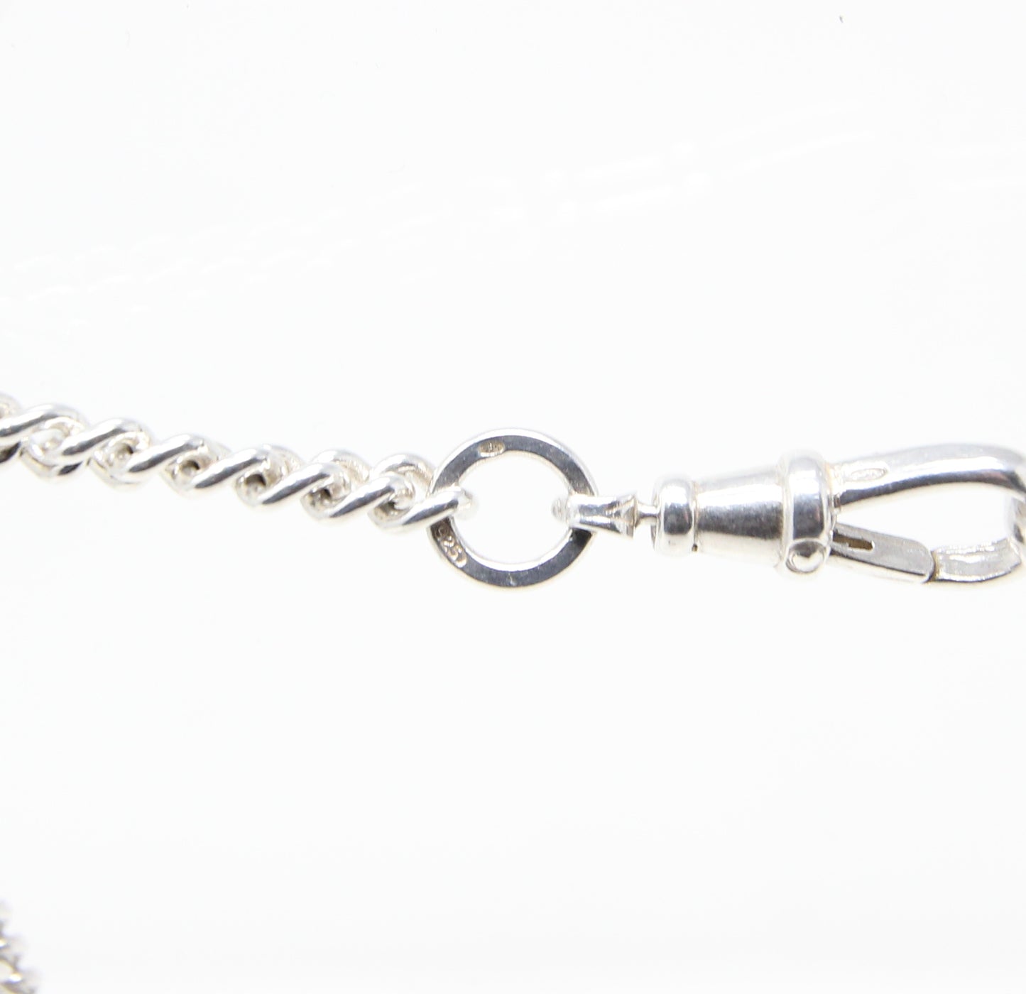 Vintage 1990 Hallmarked Solid Sterling Silver Double Albert Curb Chain Necklace 18.25''