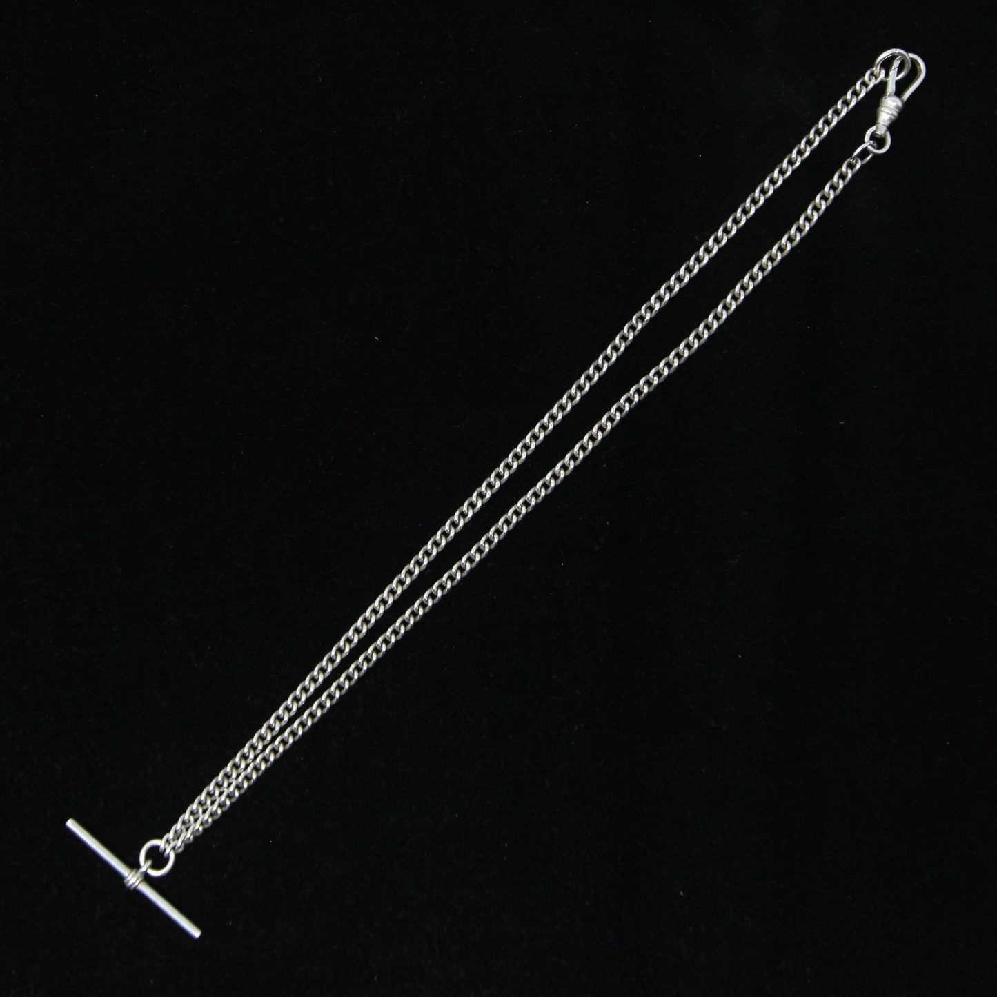 Vintage 1996 Hallmarked Solid Sterling Silver Double Albert Curb Chain Necklace 18''