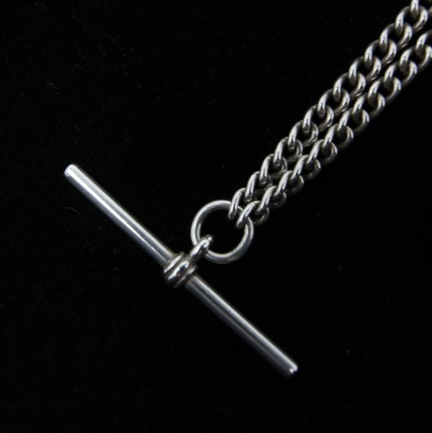 Vintage 1996 Hallmarked Solid Sterling Silver Double Albert Curb Chain Necklace 18''