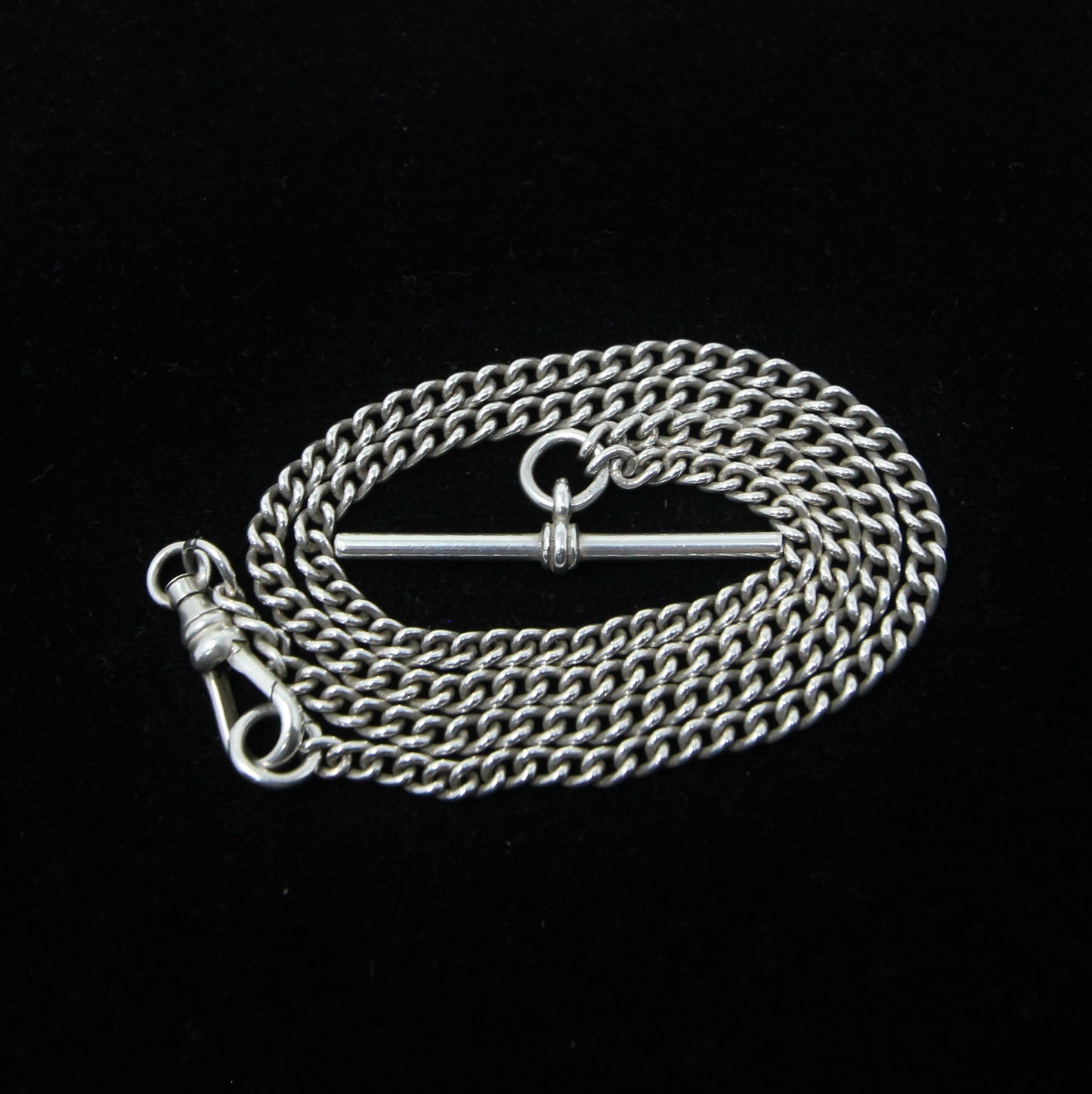 Vintage 1996 Hallmarked Solid Sterling Silver Double Albert Curb Chain Necklace 18''