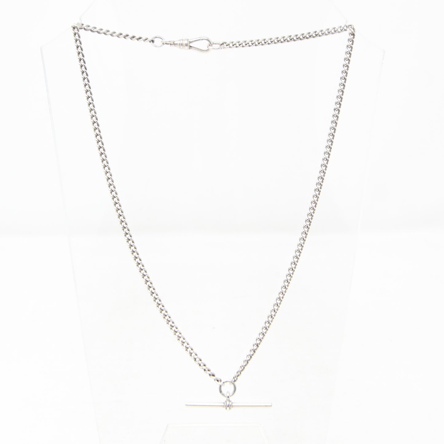 Vintage 1996 Hallmarked Solid Sterling Silver Double Albert Curb Chain Necklace 18''