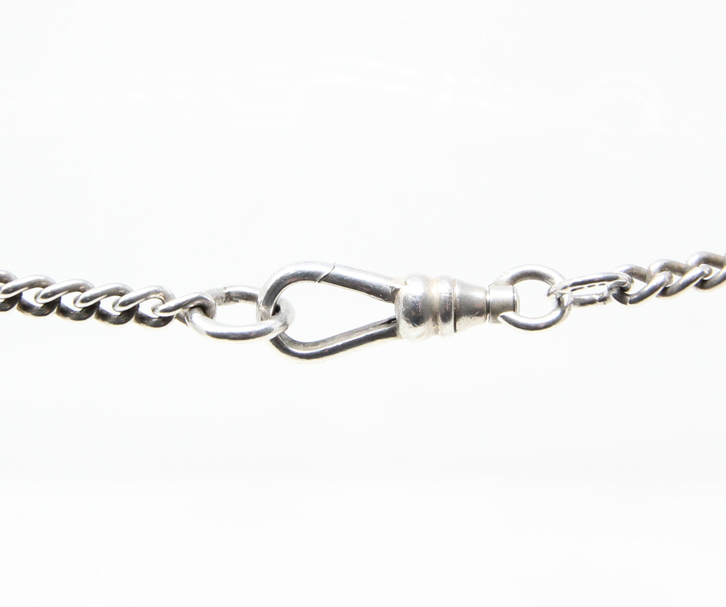 Vintage 1996 Hallmarked Solid Sterling Silver Double Albert Curb Chain Necklace 18''