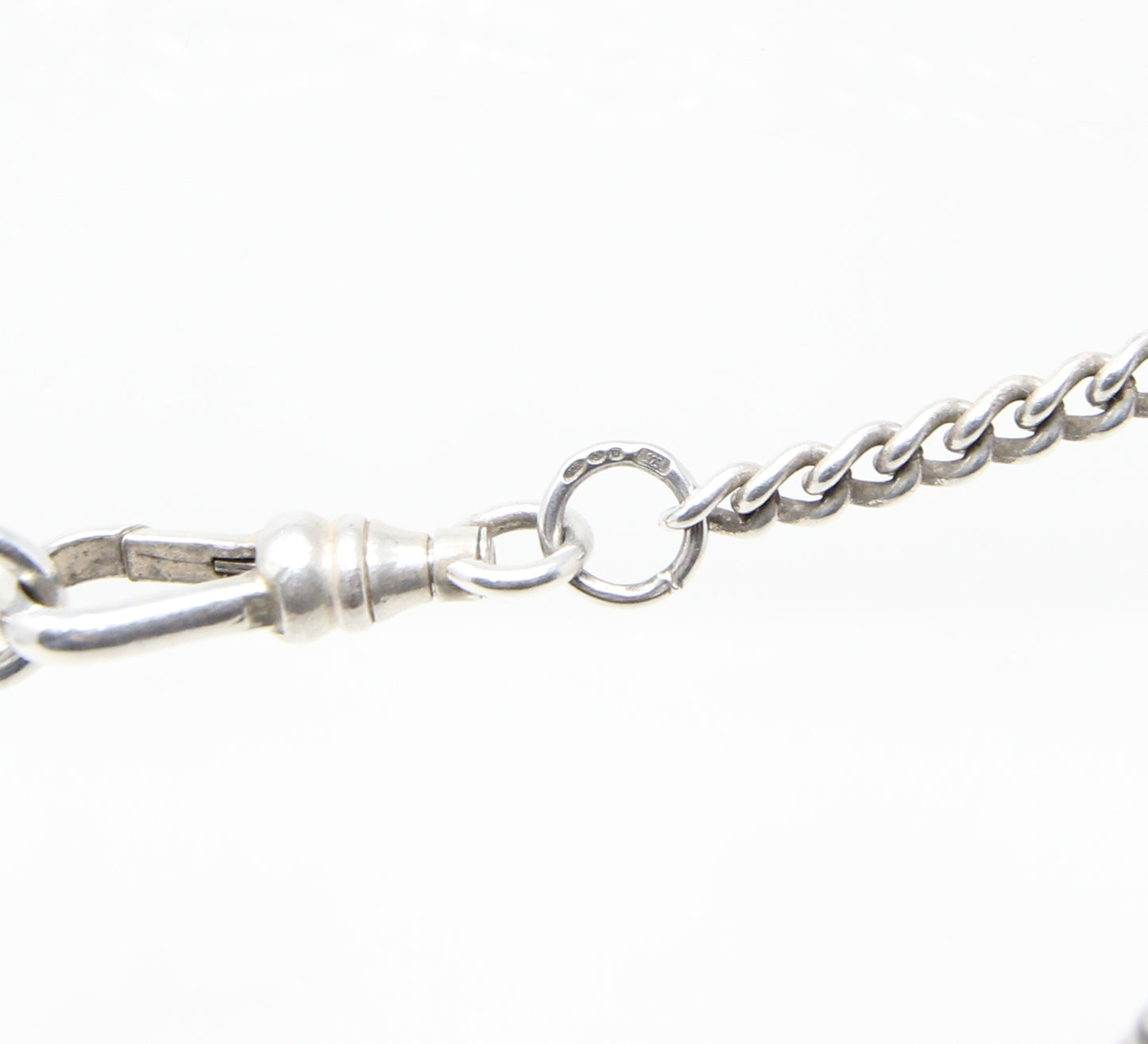 Vintage 1996 Hallmarked Solid Sterling Silver Double Albert Curb Chain Necklace 18''