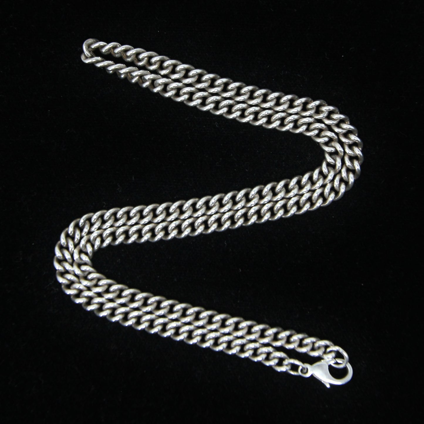 Vintage 1991 Hallmarked Solid Sterling Silver Smooth Curb Chain Necklace 16.25''