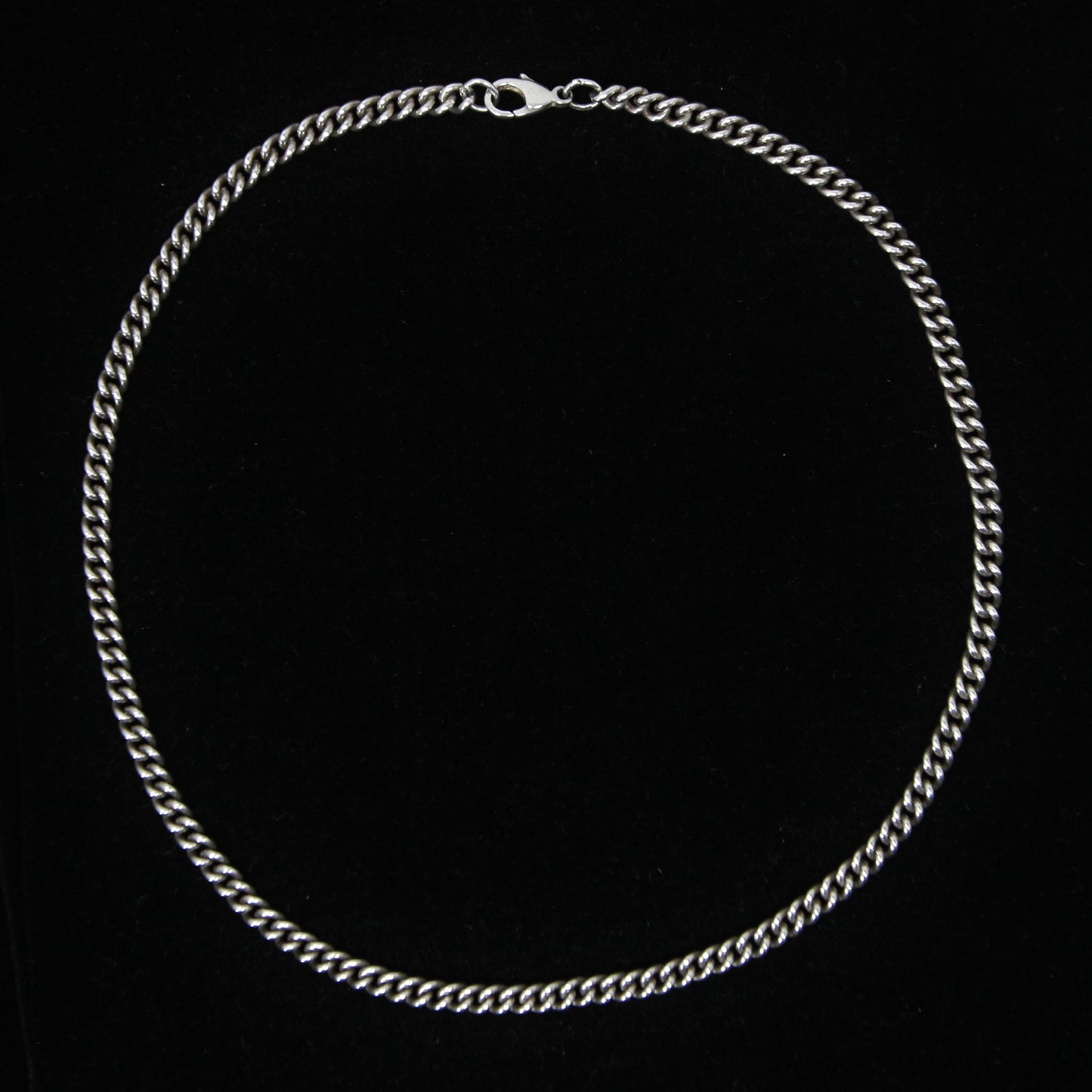 Vintage 1991 Hallmarked Solid Sterling Silver Smooth Curb Chain Necklace 16.25''