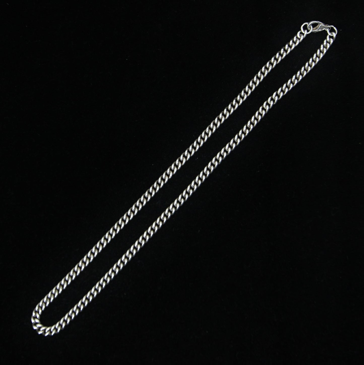 Vintage 1991 Hallmarked Solid Sterling Silver Smooth Curb Chain Necklace 16.25''