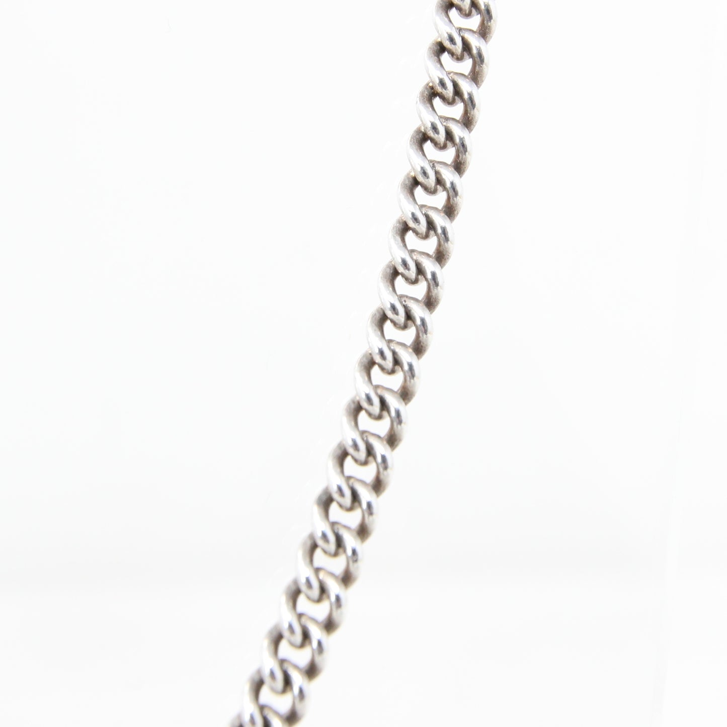 Vintage 1991 Hallmarked Solid Sterling Silver Smooth Curb Chain Necklace 16.25''