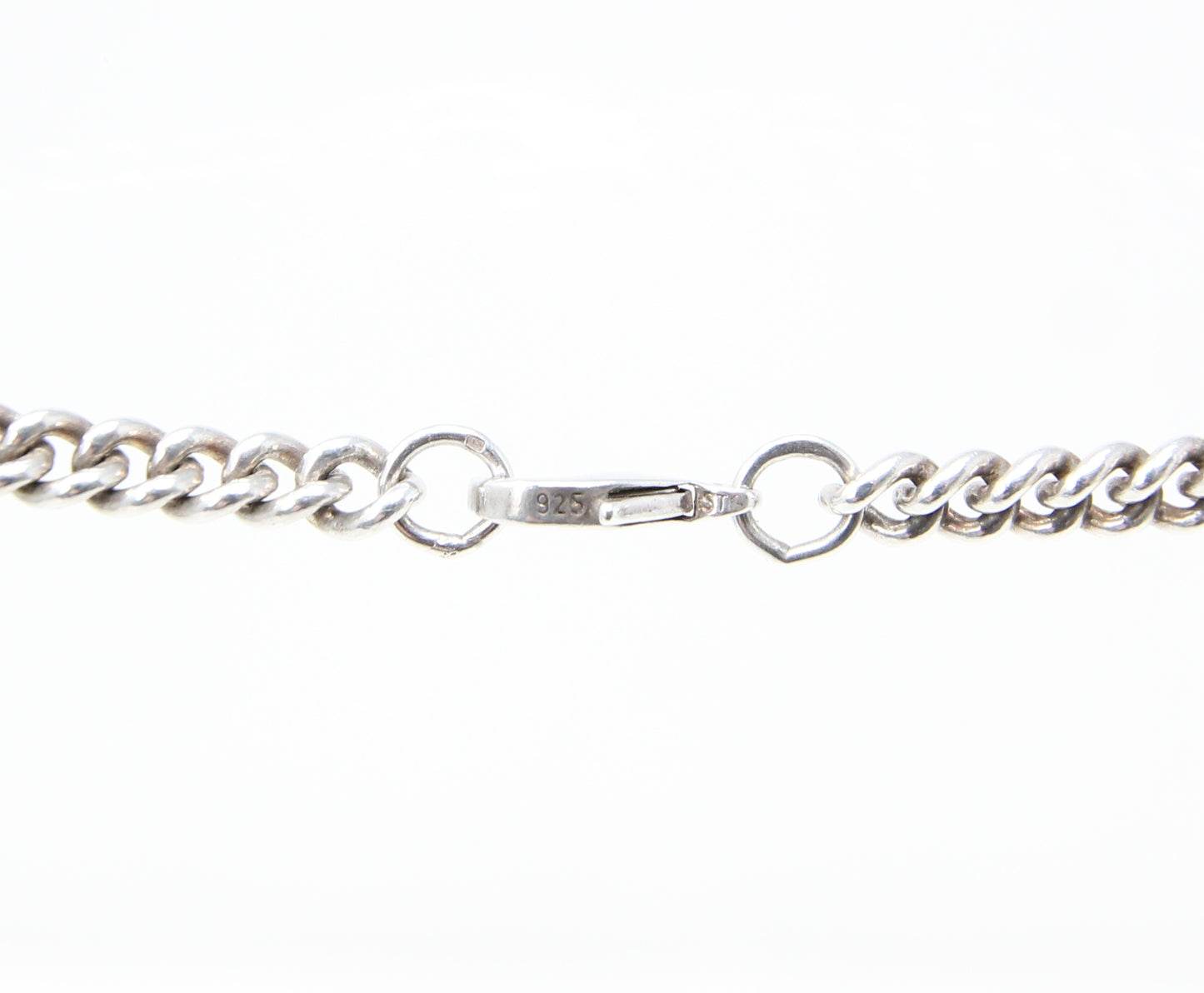 Vintage 1991 Hallmarked Solid Sterling Silver Smooth Curb Chain Necklace 16.25''