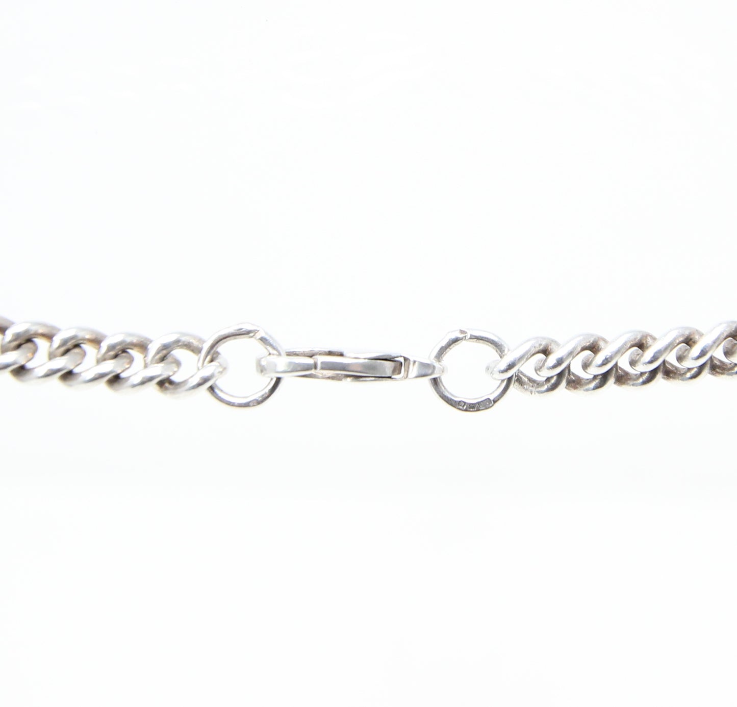 Vintage 1991 Hallmarked Solid Sterling Silver Smooth Curb Chain Necklace 16.25''