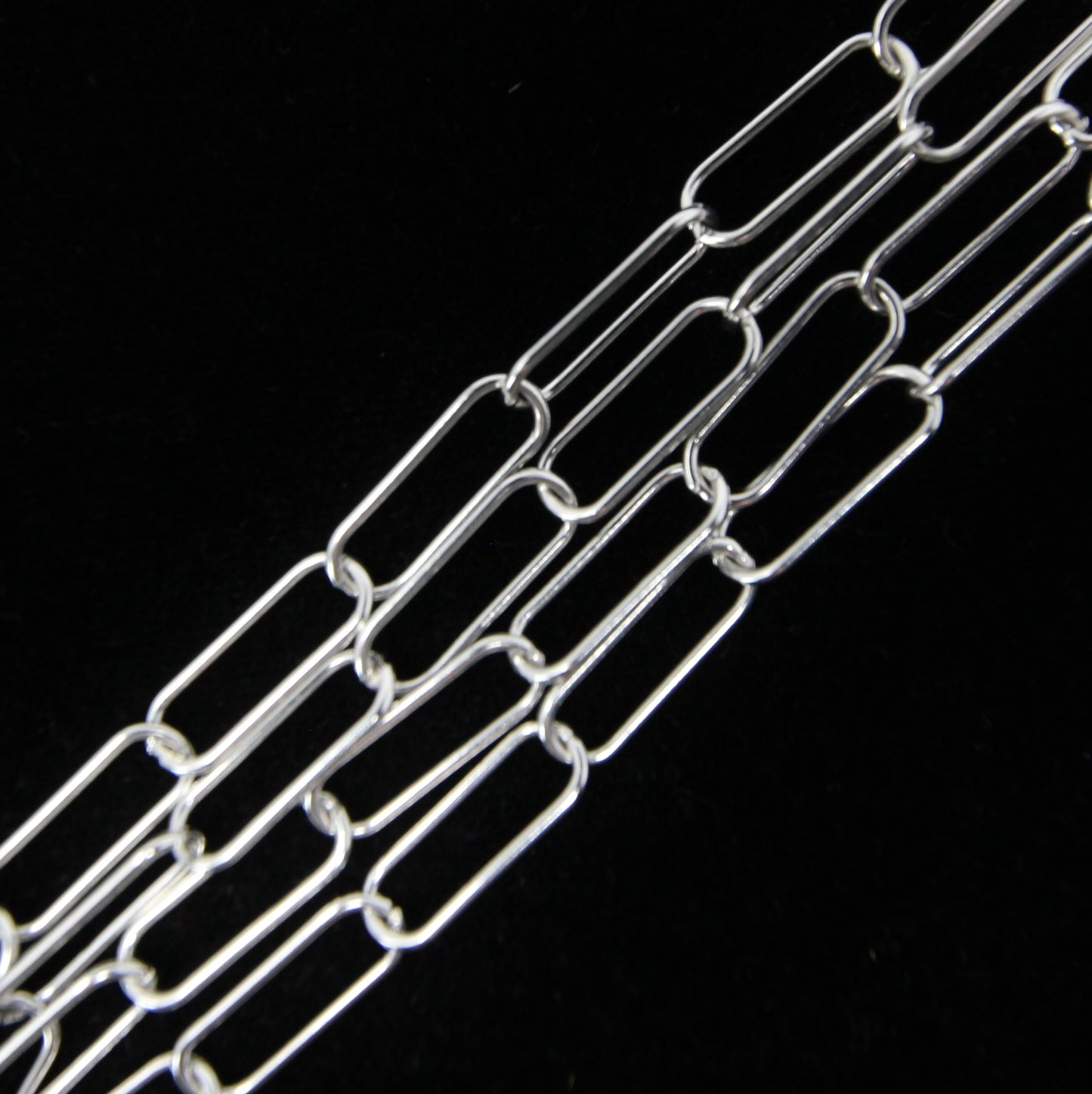 Vintage Hallmarked IBB Italy Solid Sterling Silver Paperclip Trombone Chain Necklace 32.25''
