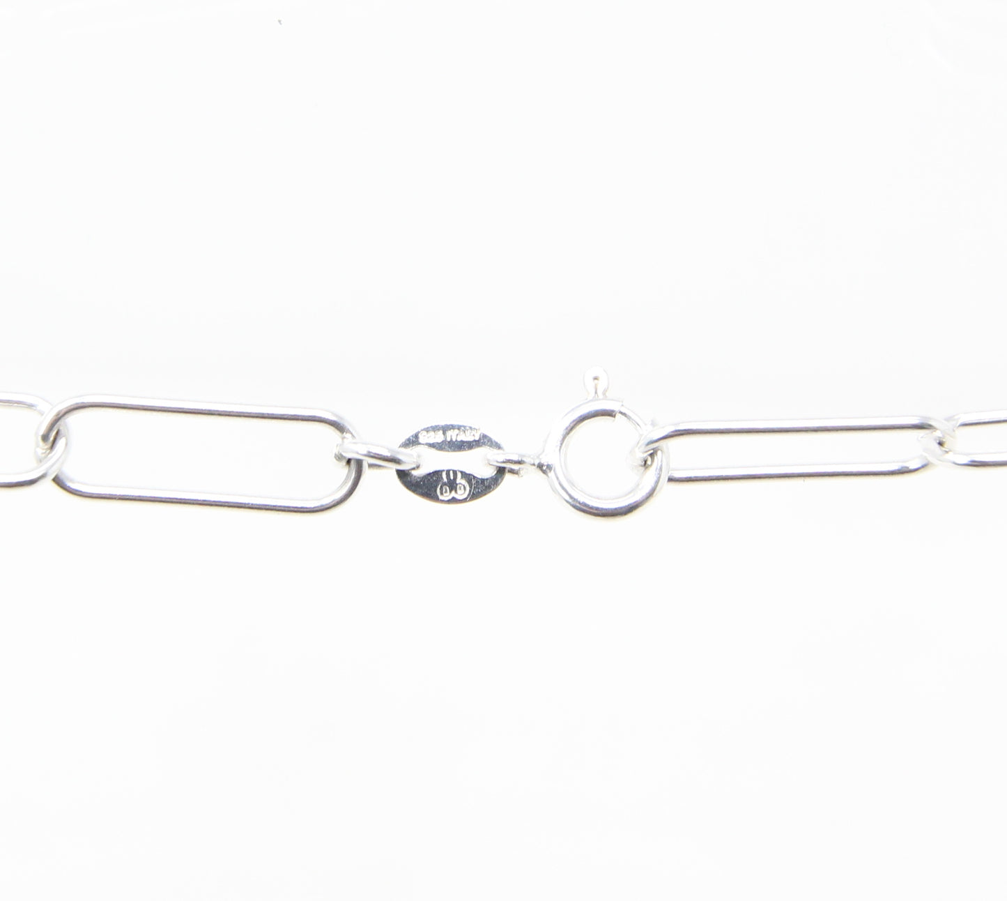 Vintage Hallmarked IBB Italy Solid Sterling Silver Paperclip Trombone Chain Necklace 32.25''